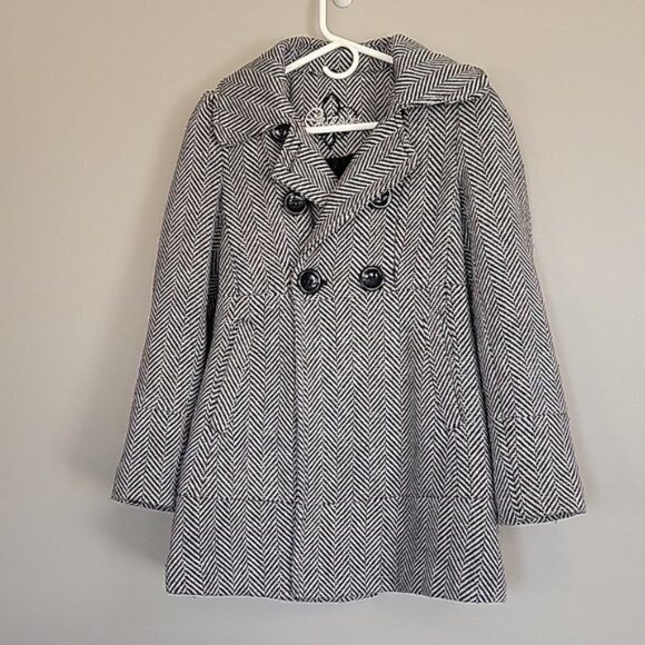 Guess Black White Herringbone Jacket Size PXS - Picture 1 of 8